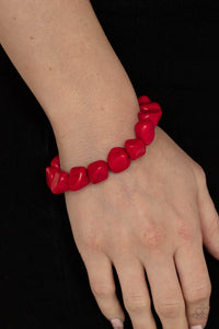 Prehistoric Paradise - Red stone bracelet Paparazzi