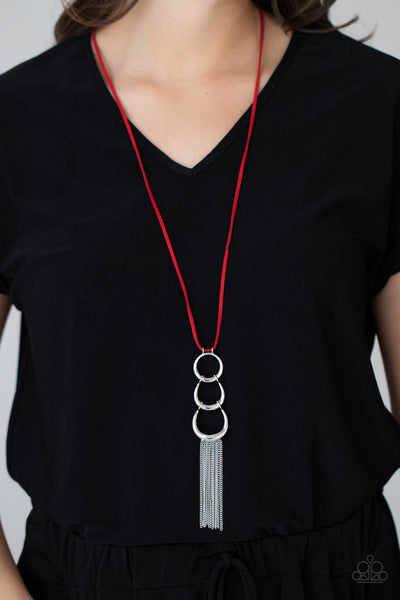 Industrial Conquest - Red necklace Paparazzi