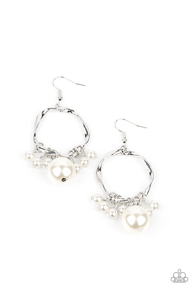 Delectably Diva - White pearl earrings Paparazzi