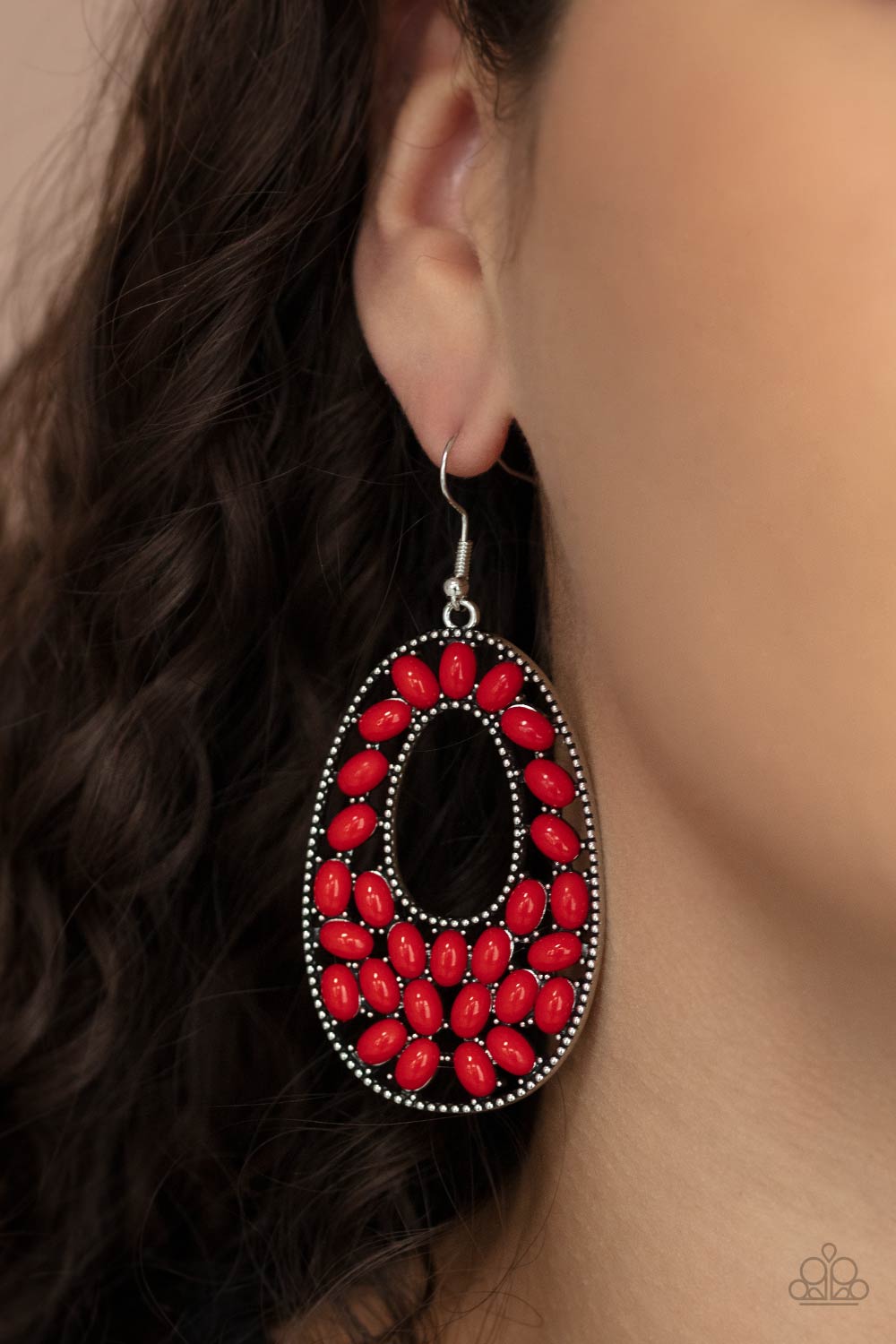 Beaded Shores - Red earrings Paparazzi