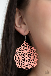 Mediterranean Eden - Orange earrings Paparazzi