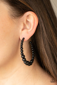 Glamour Graduate - Black earrings Paparazzi  Accessories