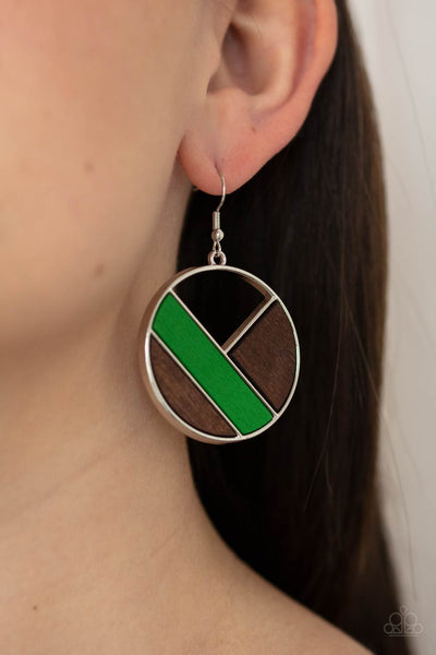 Dont Be MODest - Green earrings Paparazzi