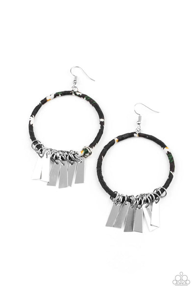 Garden Chimes - Black earrings Paparazzi