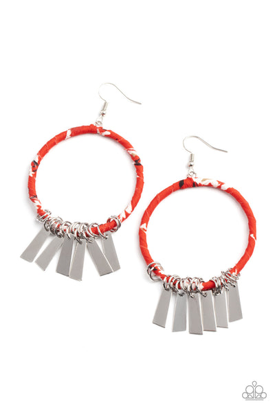 Garden Chimes - Red earrings Paparazzi