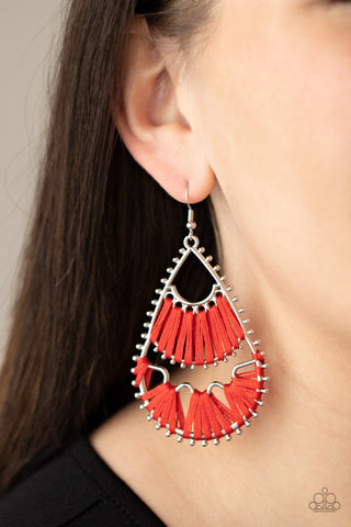 Samba Scene - Red earrings Paparazzi