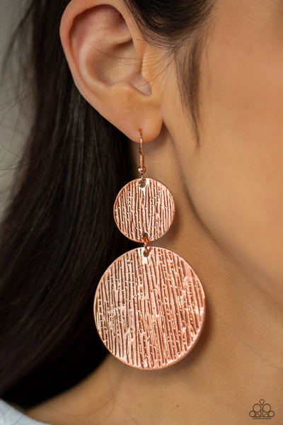Status CYMBAL - Copper earrings Paparazzi