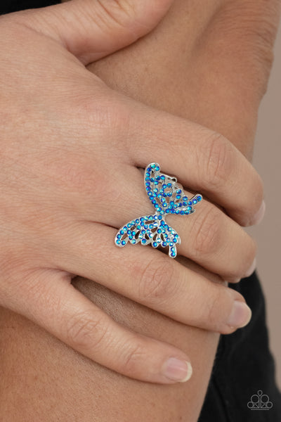 Butterfly Orchard - Blue rhinestone ring