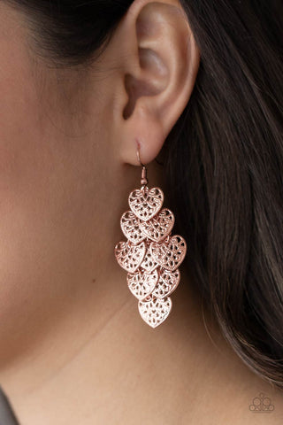 Shimmery Soulmates - Copper earrings Paparazzi