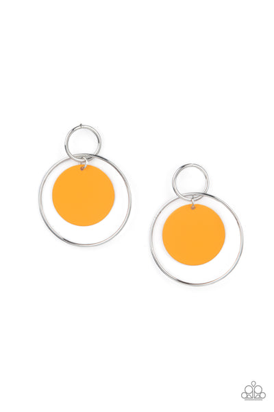 POP, Look, and Listen - Orange earrings Paparazzi
