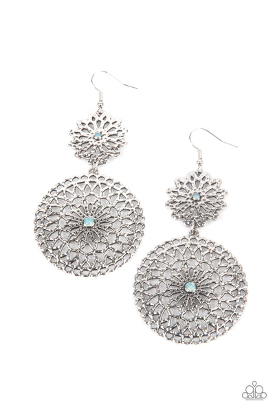 Garden Mantra - Blue opal rhinestone earrings Paparazzi