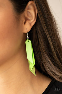 Suede Shade - Green earrings Paparazzi