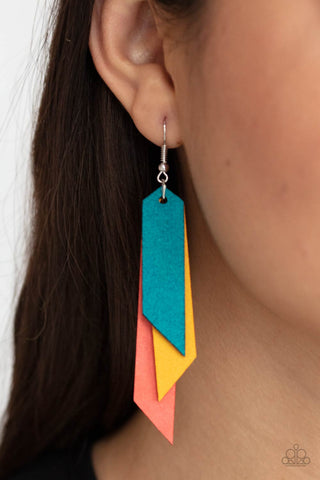 Suede Shade - Multi colored earring Paparazzi