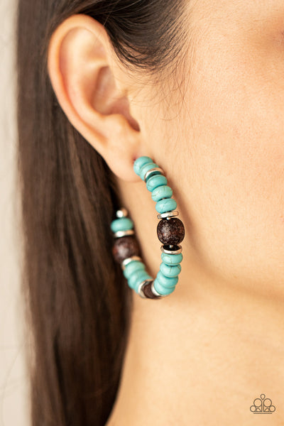 Definitely Down-To-Earth - Blue stone earrings Paparazzi