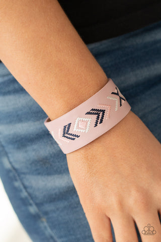 Cliff Glyphs - Pink bracelet Paparazzi