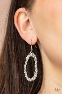 ARTIFACT Checker - Silver earrings Paparazzi
