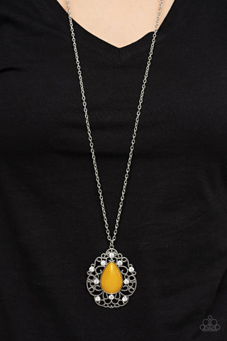 Bewitched Beam - Yellow necklace Paparazzi Accessories