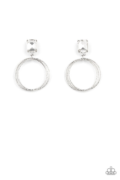 Prismatic Perfection - White rhinestone earrings Paparazzi