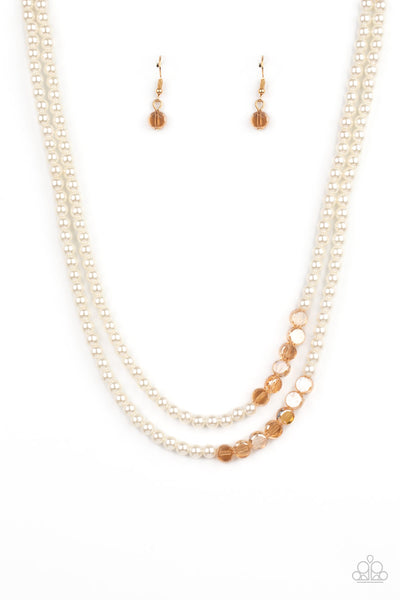 Poshly Petite - Gold and pearl necklace Paparazzi
