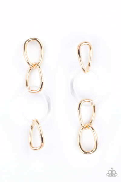 Talk In Circles - Gold earrings Paparazzi