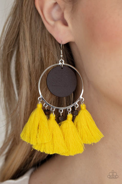 Yacht Bait - Yellow earrings Paparazzi Accessories