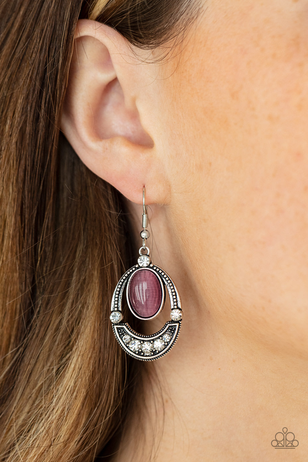 Serene Shimmer - Purple earrings Paparazzi