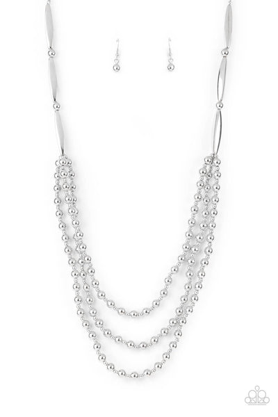 Beaded Beacon - Silver necklace Paparazzi