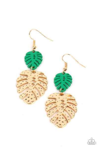 Palm Tree Cabana - Green earrings Paparazzi