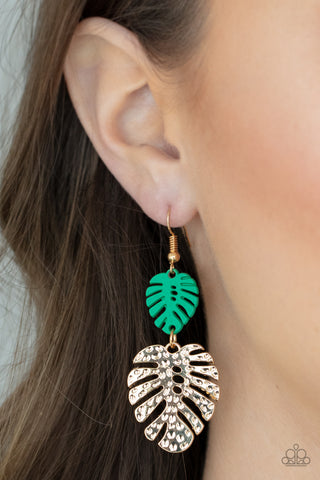 Palm Tree Cabana - Green earrings Paparazzi