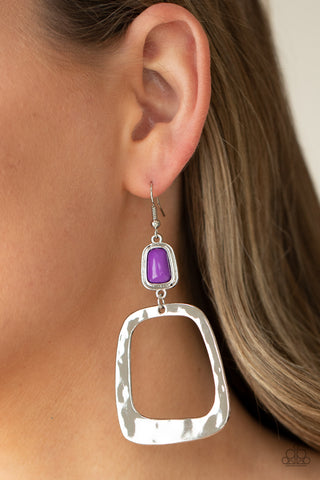 Material Girl Mod - Purple earrings Paparazzi