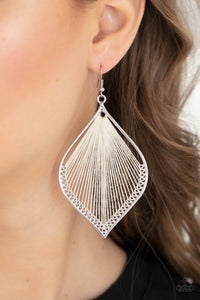String Theory - White earrings Paparazzi
