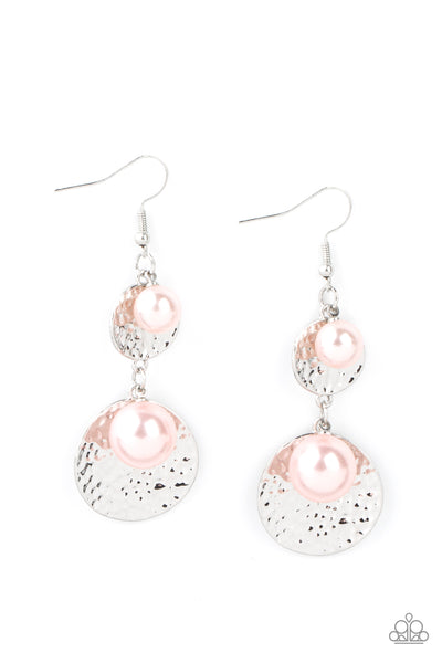 Pearl Dive - Pink pearl earrings Paparazzi