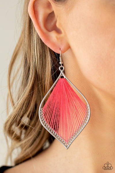 String Theory - Pink earrings Paparazzi
