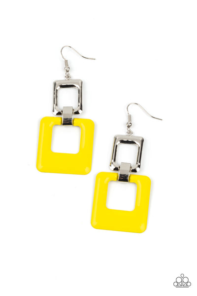 Twice As Nice - Yellow earrings Paparazzi