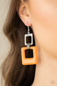 Twice As Nice - Orange earrings Paparazzi