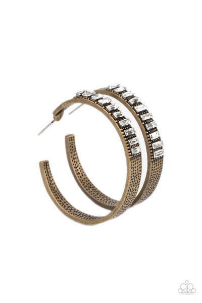 More To Love - Brass hoop earrings Paparazzi Accessories