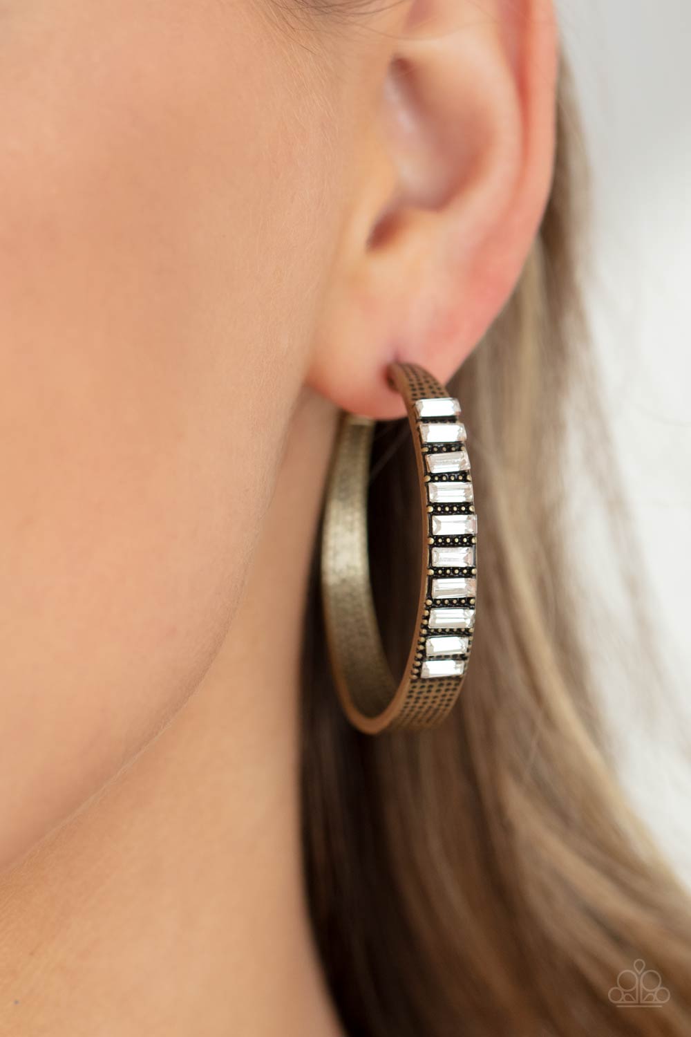 More To Love - Brass hoop earrings Paparazzi Accessories