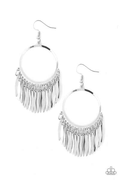 Radiant Chimes - Silver earrings Paparazzi