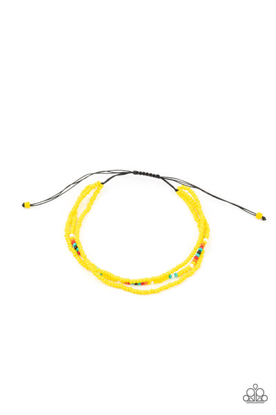 Basecamp Boyfriend - Yellow bracelet Paparazzi Accessories