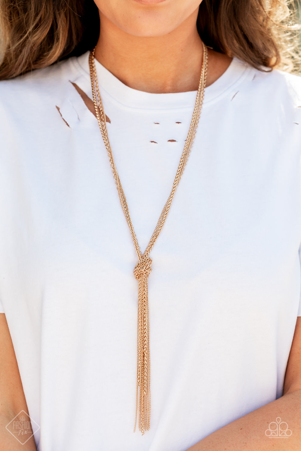 KNOT All There - Gold necklace Paparazzi Accessories