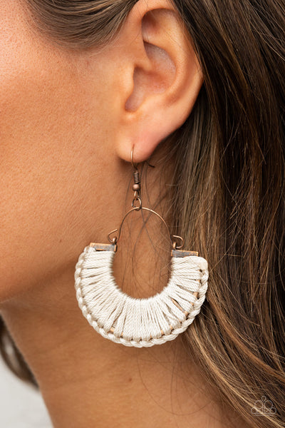 Threadbare Beauty - Copper earrings Paparazzi