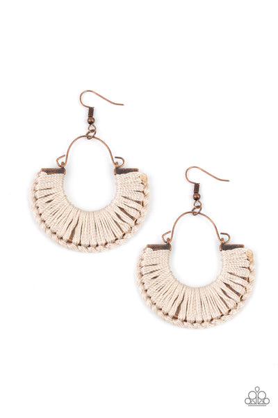 Threadbare Beauty - Copper earrings Paparazzi