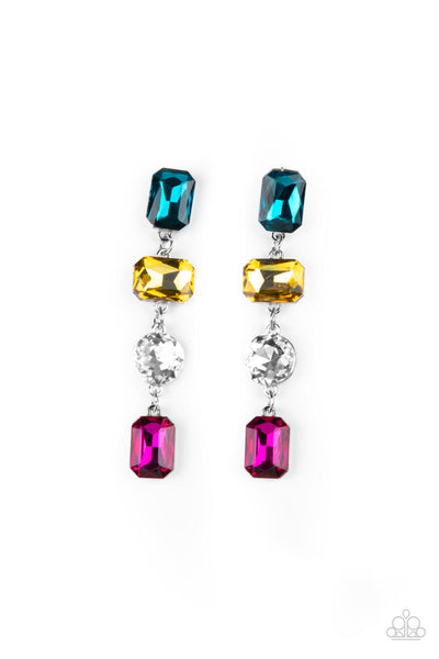 Cosmic Heiress - Multi rhinestone earrings Paparazzi