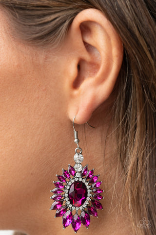 Big Time Twinkle - Pink rhinestone earrings Paparazzi
