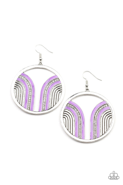 Delightfully Deco - Purple earrings Paparazzi