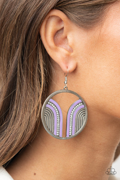 Delightfully Deco - Purple earrings Paparazzi