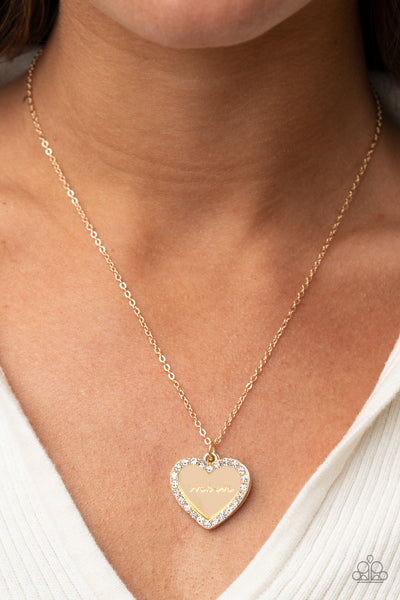 The Real Boss - Gold heart necklace Paparazzi