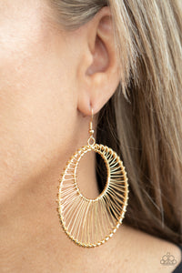 Artisan Applique - Gold hoop earrings Paparazzi