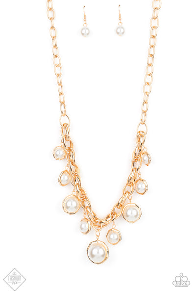 Revolving Refinement - Gold pearl necklace Paparazzi