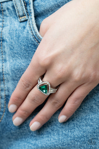 Elevated Engagement - Green ring Paparazzi